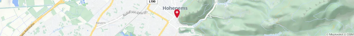 Map representation of the location for Apotheke Kaulfus in 6845 Hohenems